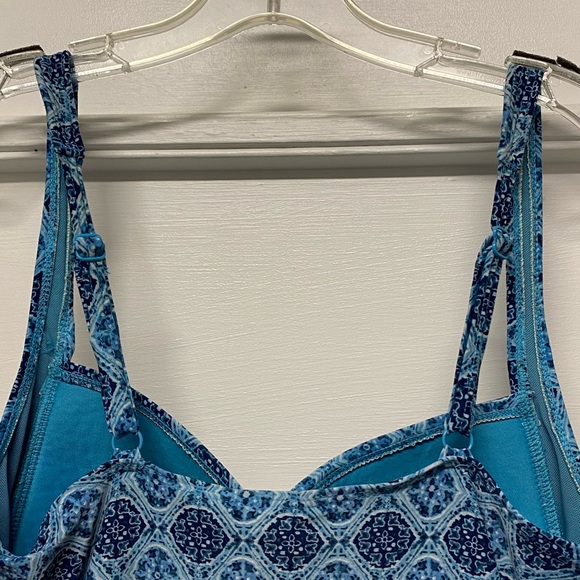 Onshore One Piece Swimsuit Women's Size 12 US Navy White Padded Shelf Bra - Picture 5 of 10